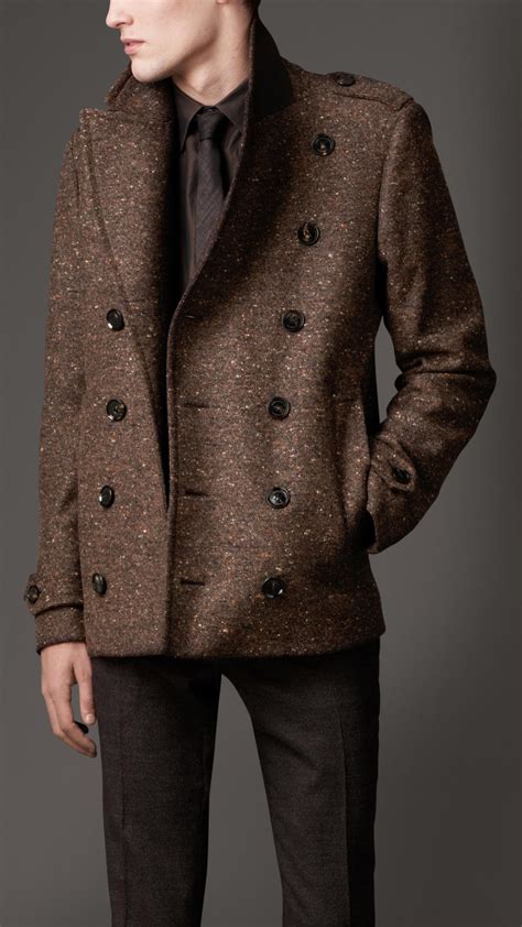 burberry men overcoat|burberry wool pea coats men's.